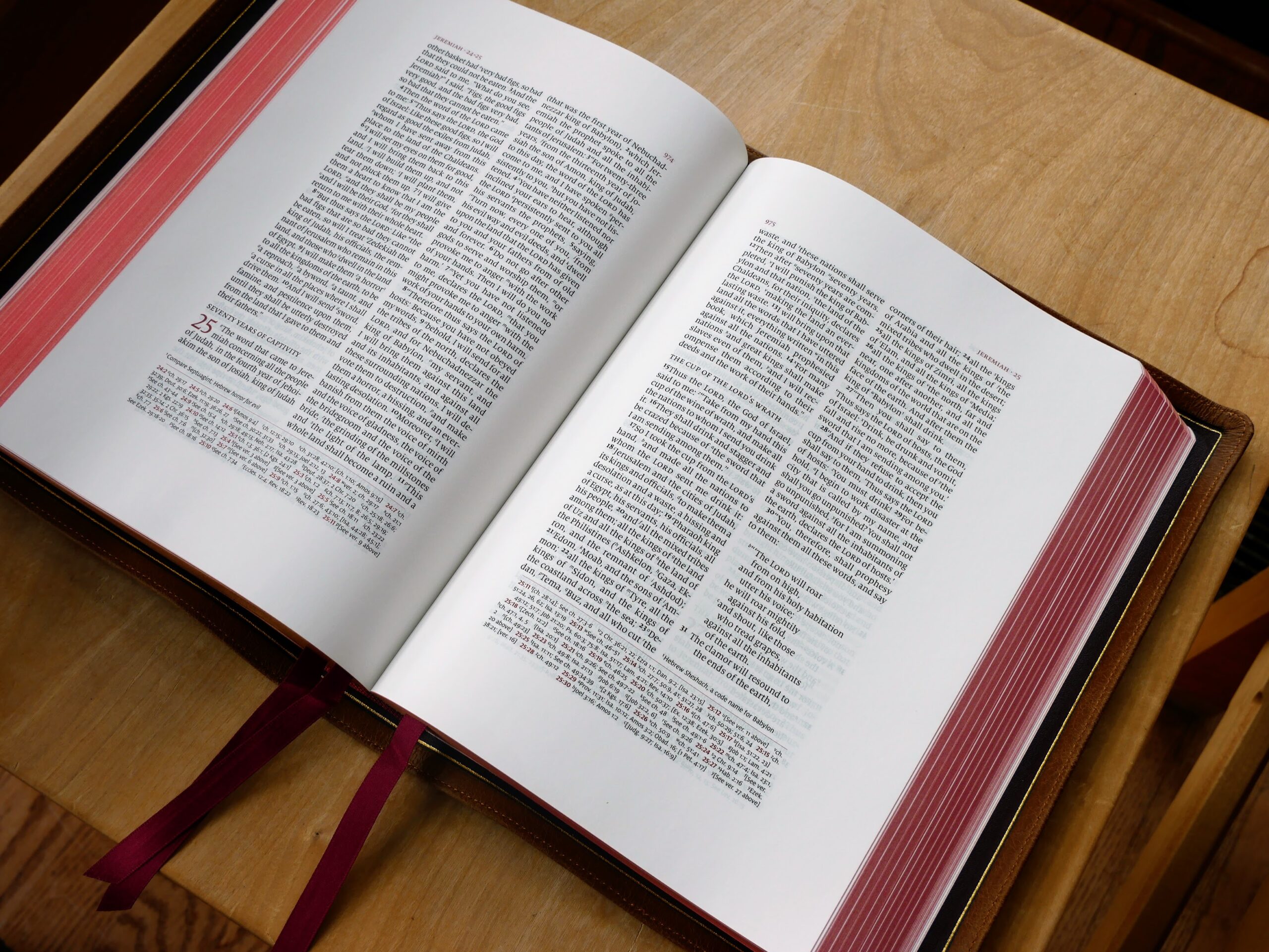 Schuyler Wide Margin Quentel NKJV, Desert Camel Calfskin Bible - Image 4