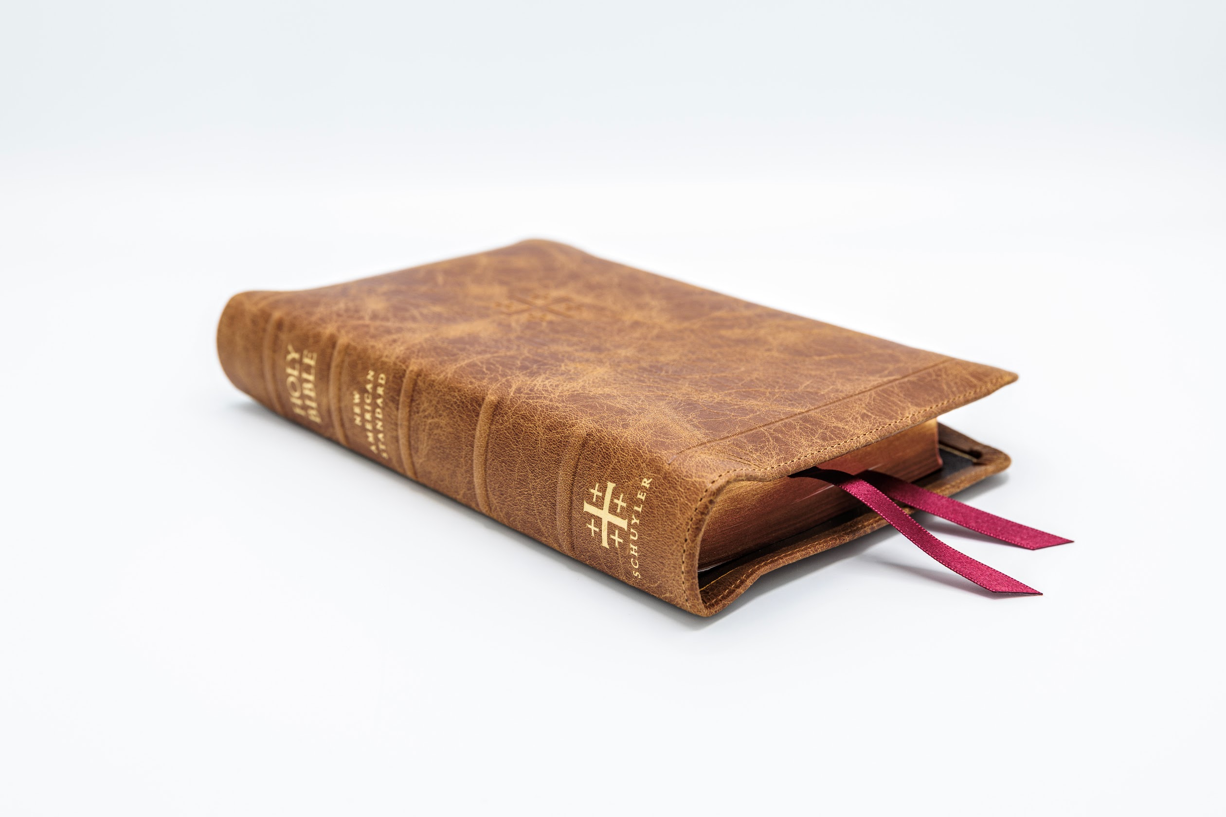 Imperfect A40 Schuyler Personal Size Quentel NASB, Full Yapp Desert Camel Calfskin Bible