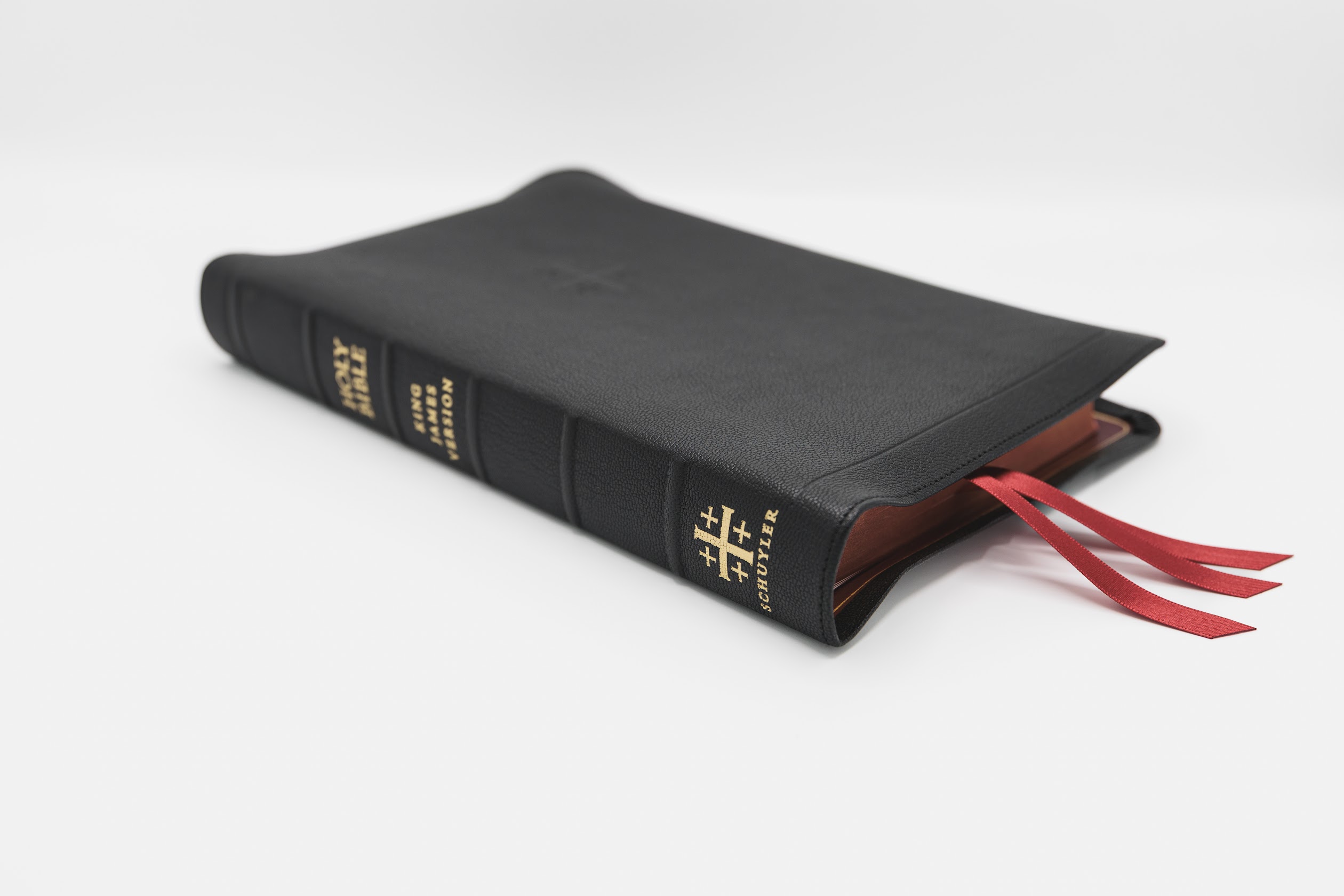 Schuyler Canterbury KJV, Full Yapp Black Goatskin Bible | EvBible.com