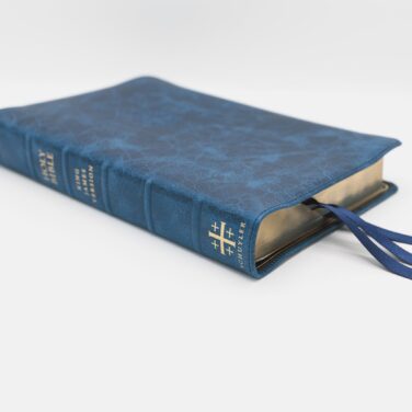 Schuyler Canterbury KJV, Marbled Sapphire Calfskin Bible