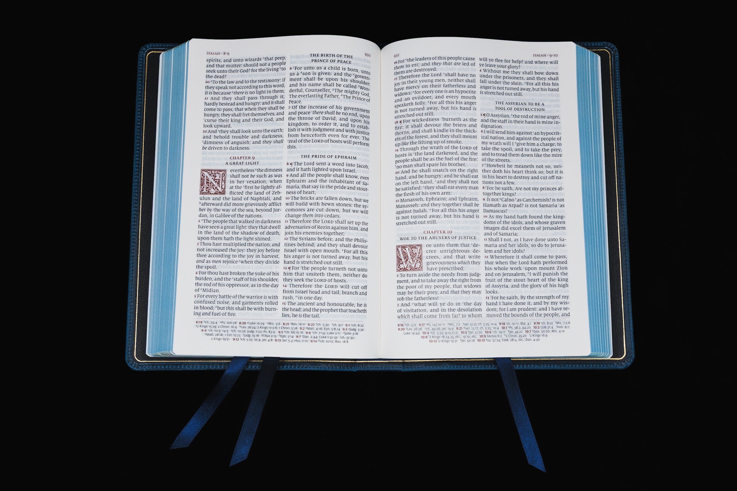 Schuyler Canterbury KJV, Marbled Sapphire Calfskin Bible - Image 4