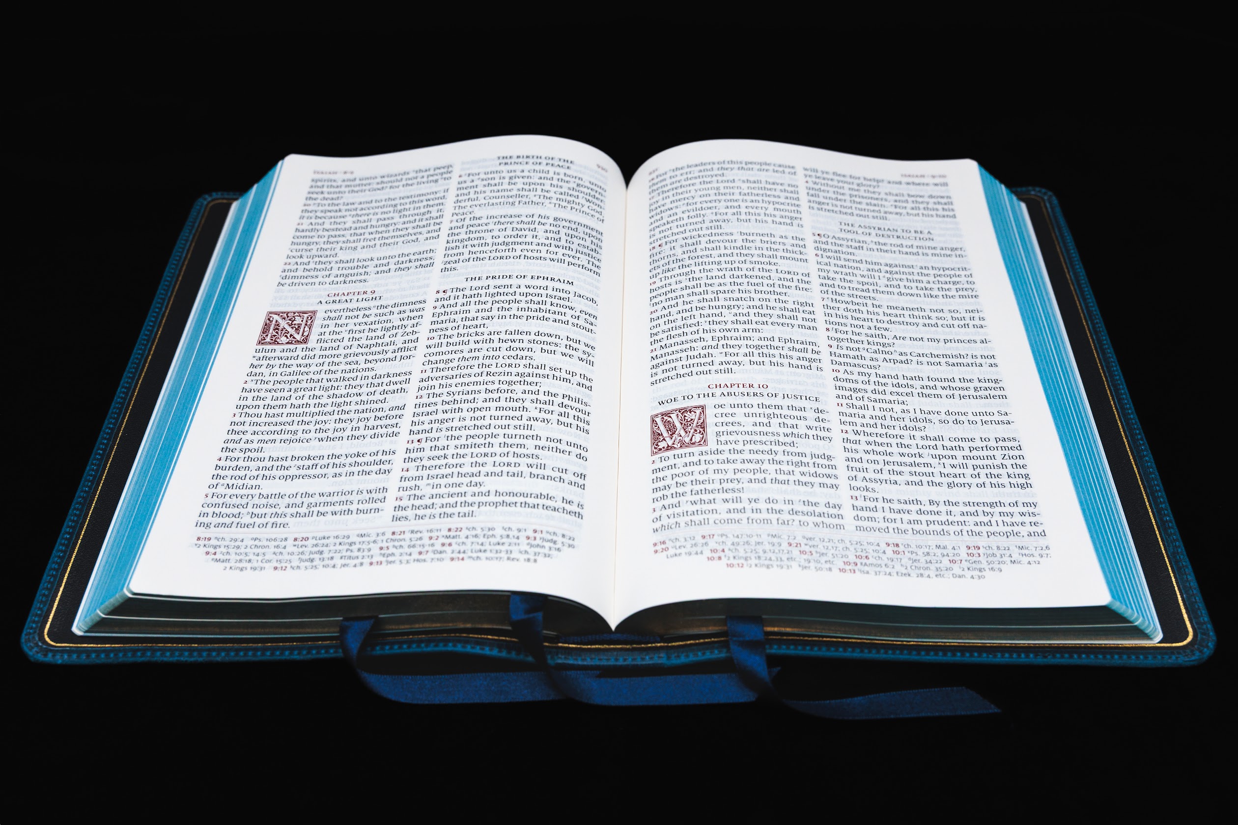 Schuyler Canterbury KJV, Marbled Sapphire Calfskin Bible - Image 2