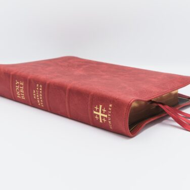 Schuyler Quentel NASB, Full Yapp Marbled Crimson Calfskin Bible