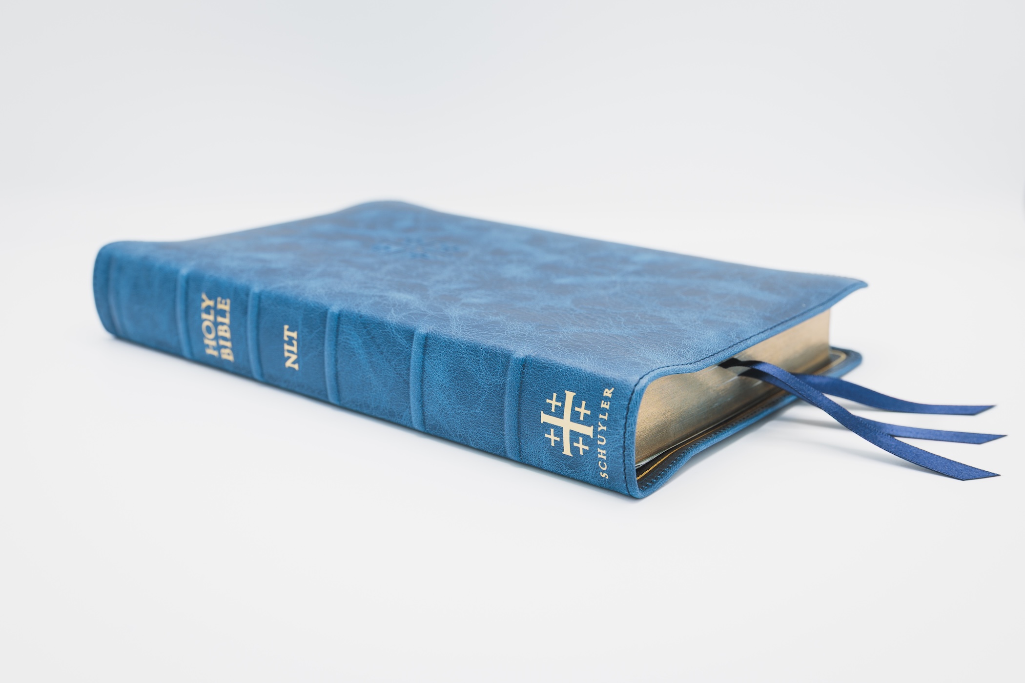 Schuyler Quentel NLT, Marbled Sapphire Calfskin Bible | EvBible.com