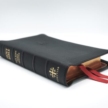 Schuyler Personal Size Quentel NKJV, Full Yapp Black Goatskin Bible