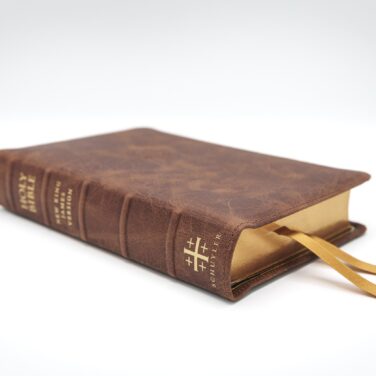 Schuyler Personal Size Quentel NKJV, Chestnut Calfskin Bible