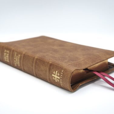 Schuyler Personal Size Quentel NKJV, Full Yapp Desert Camel Calfskin Bible