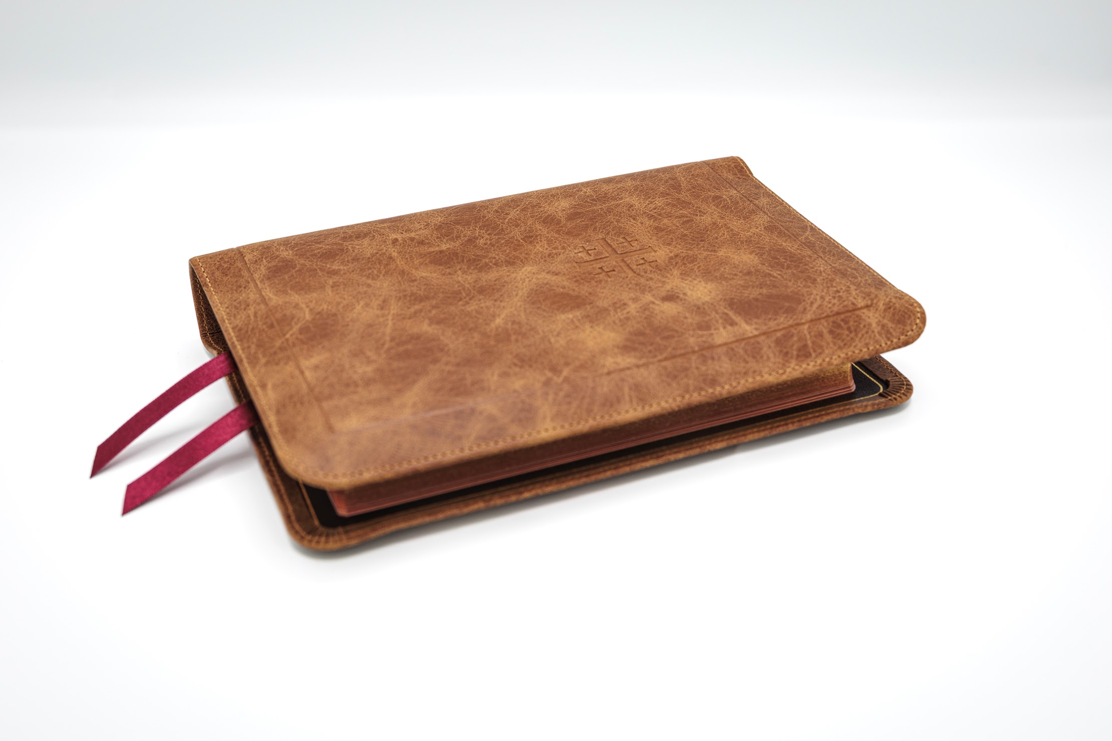 Schuyler Personal Size Quentel NKJV, Full Yapp Desert Camel Calfskin Bible - Image 3