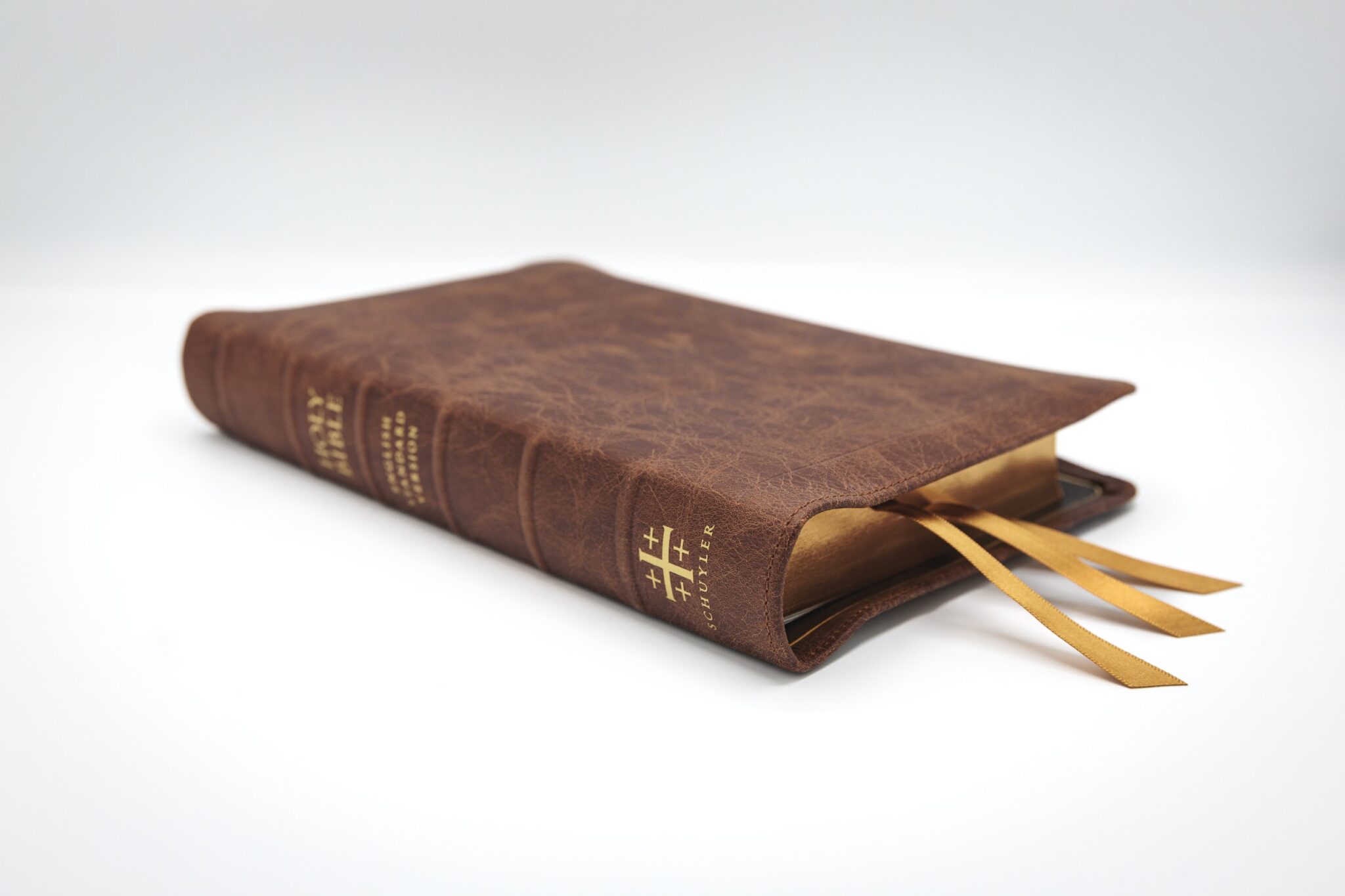 Schuyler Treveris ESV, Full Yapp Chestnut Calfskin Bible | EvBible.com