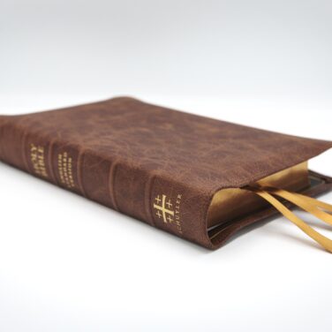 Schuyler Treveris ESV, Full Yapp Chestnut Calfskin Bible