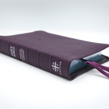 Schuyler Treveris ESV, Full Yapp Dark Purple Goatskin Bible