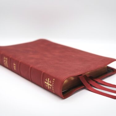 Schuyler Quentel NLT, Full Yapp Marbled Crimson Calfskin Bible