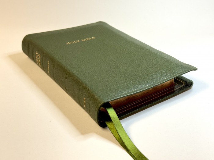 Allan KJV 53 Longprimer, Olive Green Highland Goatskin Bible FIRST EDITION