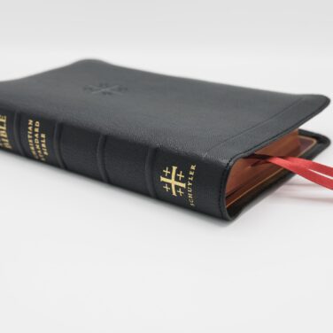 Schuyler Personal Size Quentel CSB, Full Yapp Black Goatskin Bible