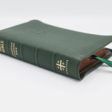 Schuyler Personal Size Quentel CSB, Full Yapp Dark Green Goatskin Bible