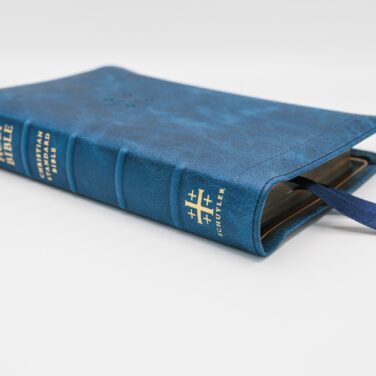 Schuyler Personal Size Quentel CSB, Full Yapp Marbled Sapphire Calfskin Bible