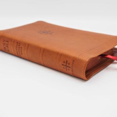 Schuyler Personal Size Quentel CSB, Full Yapp Saddle Brown Calfskin Bible