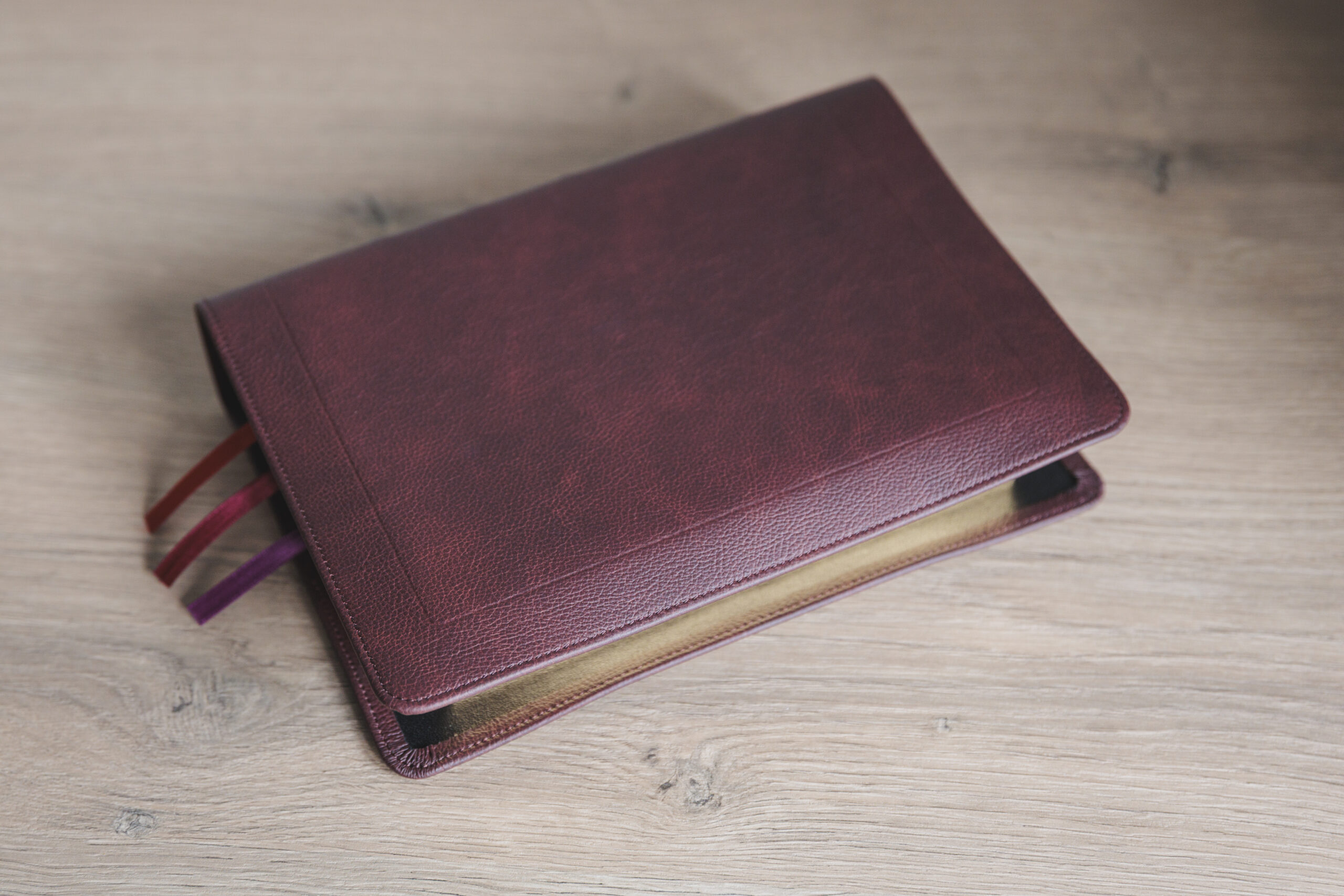 Cambridge ESV Clarion Reference Bible, Full Yapp Burgundy Buffalo Calfskin Leather - Image 2