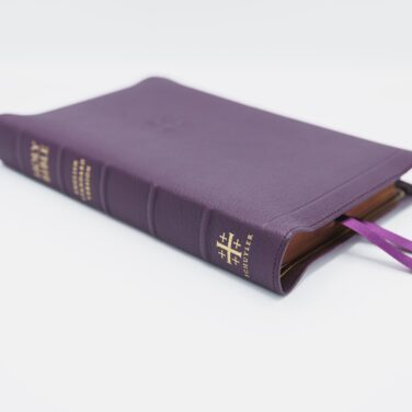 Schuyler Personal Size Quentel ESV, Full Yapp Dark Purple Goatskin Bible