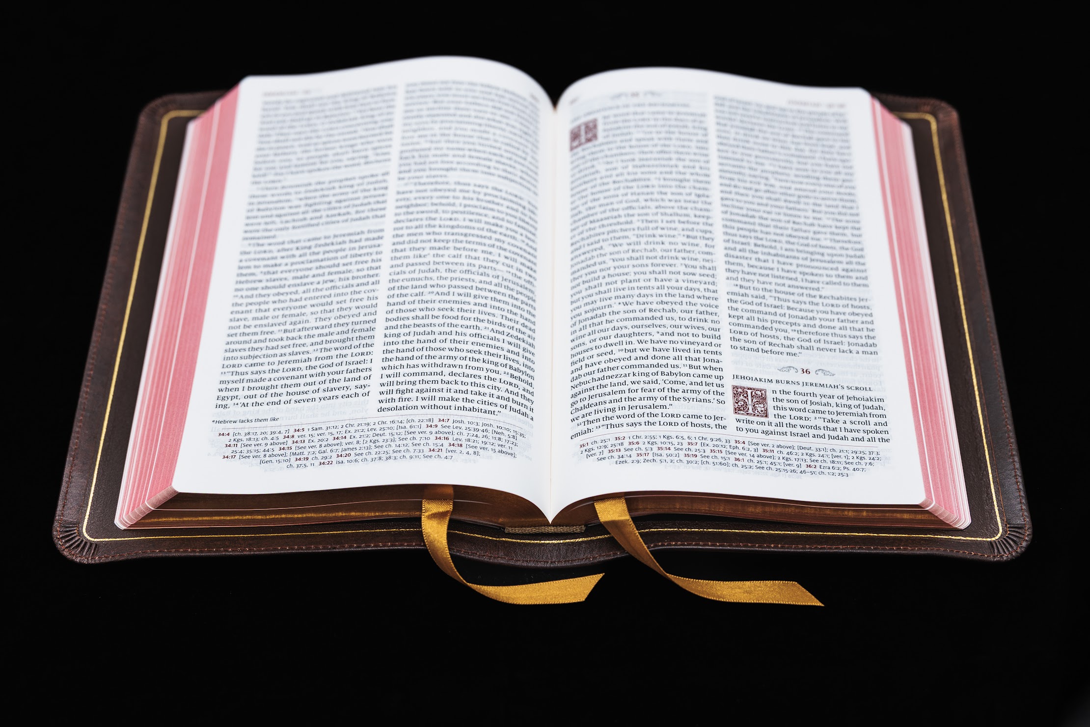 Schuyler Personal Size Quentel ESV, Full Yapp Marbled Mahogany Calfskin Bible - Image 2