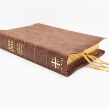Schuyler Wide Margin Quentel ESV, Chestnut Calfskin Bible