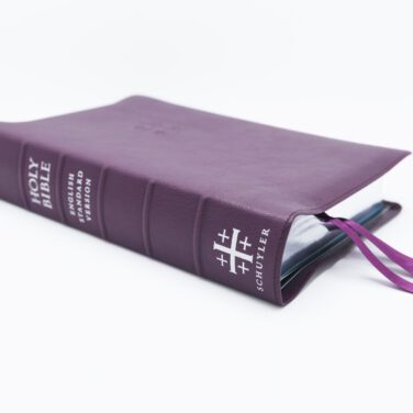 Schuyler Wide Margin Quentel ESV, Dark Purple Goatskin Bible