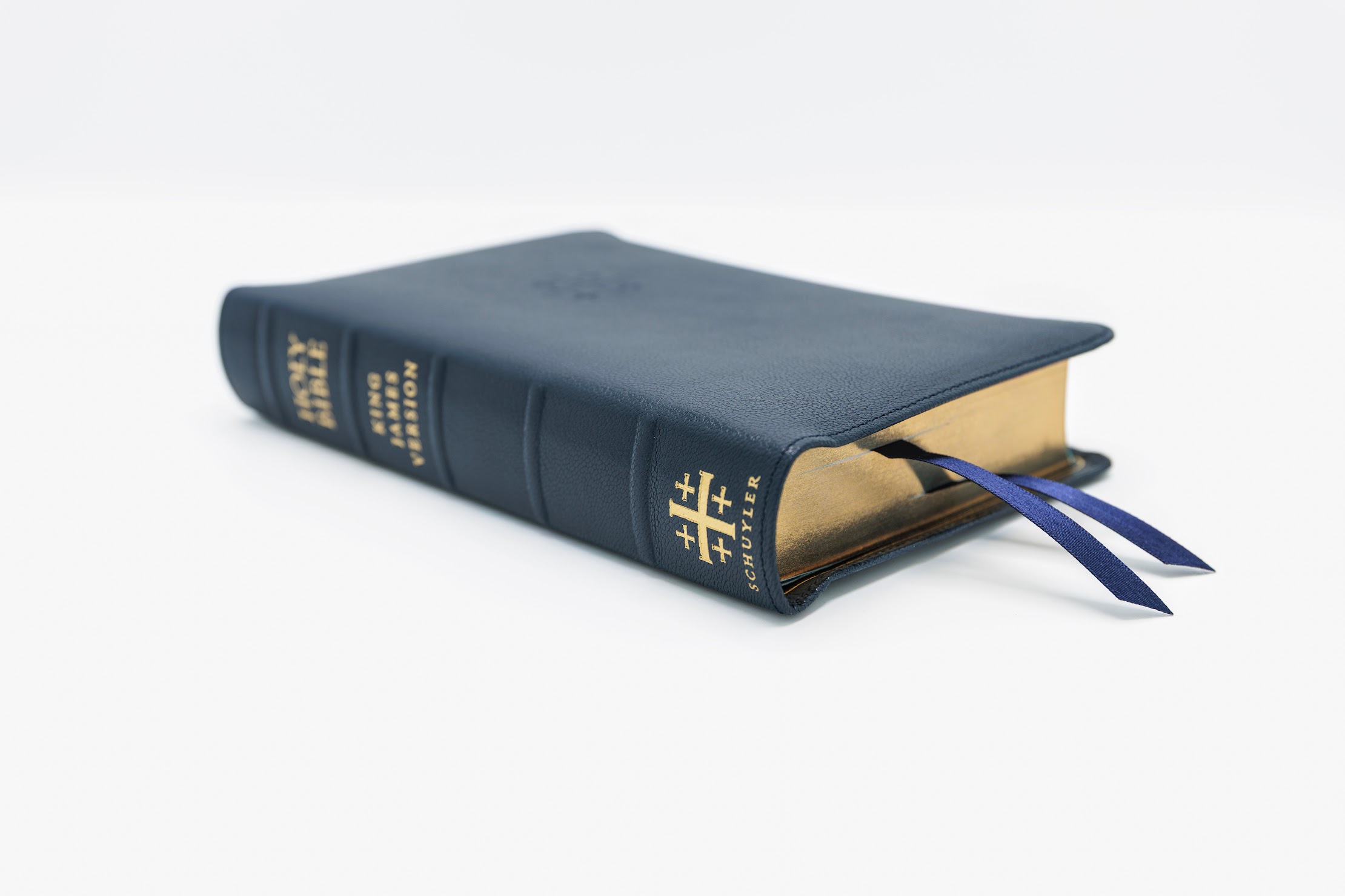 Schuyler Personal Size Canterbury KJV, Imperial Blue Goatskin Bible