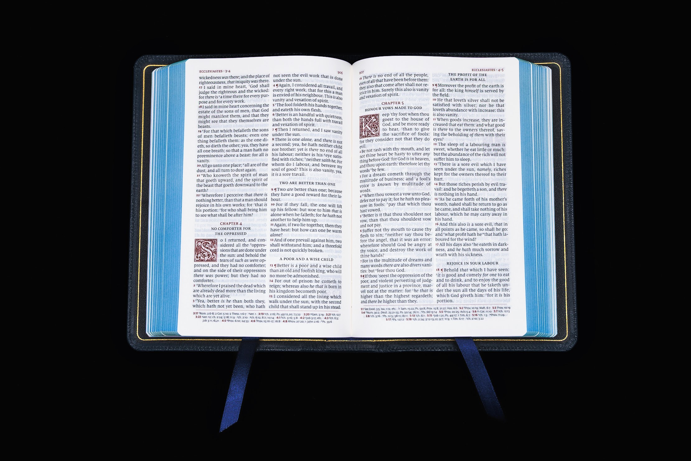 Schuyler Personal Size Canterbury KJV, Imperial Blue Goatskin Bible - Image 3