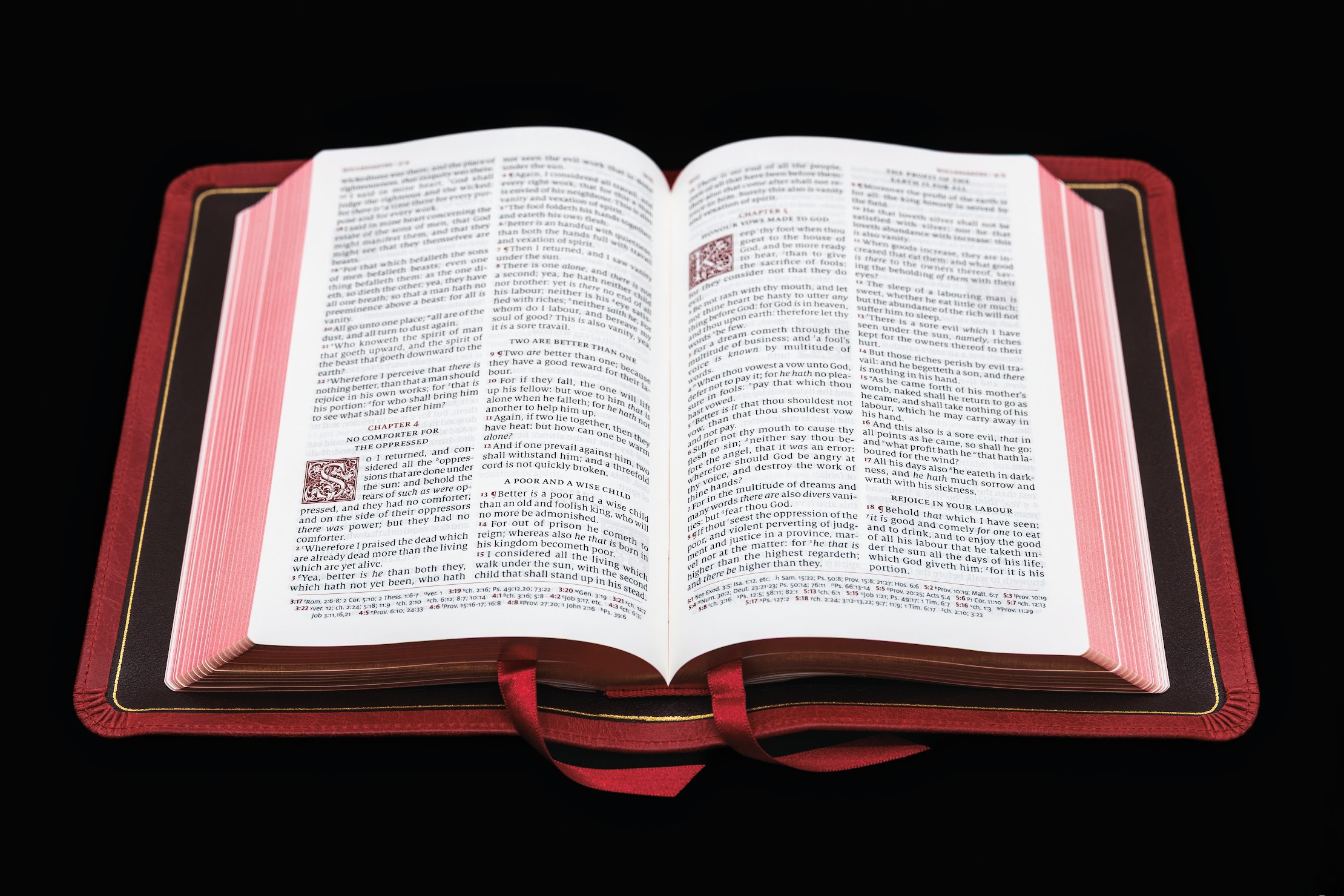 Schuyler Personal Size Canterbury KJV, Full Yapp Marbled Crimson Calfskin Bible - Image 3