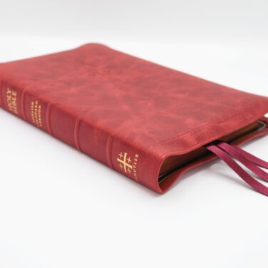 Schuyler Quentel ESV, Full Yapp Marbled Crimson Calfskin Bible &ndash; PREORDER