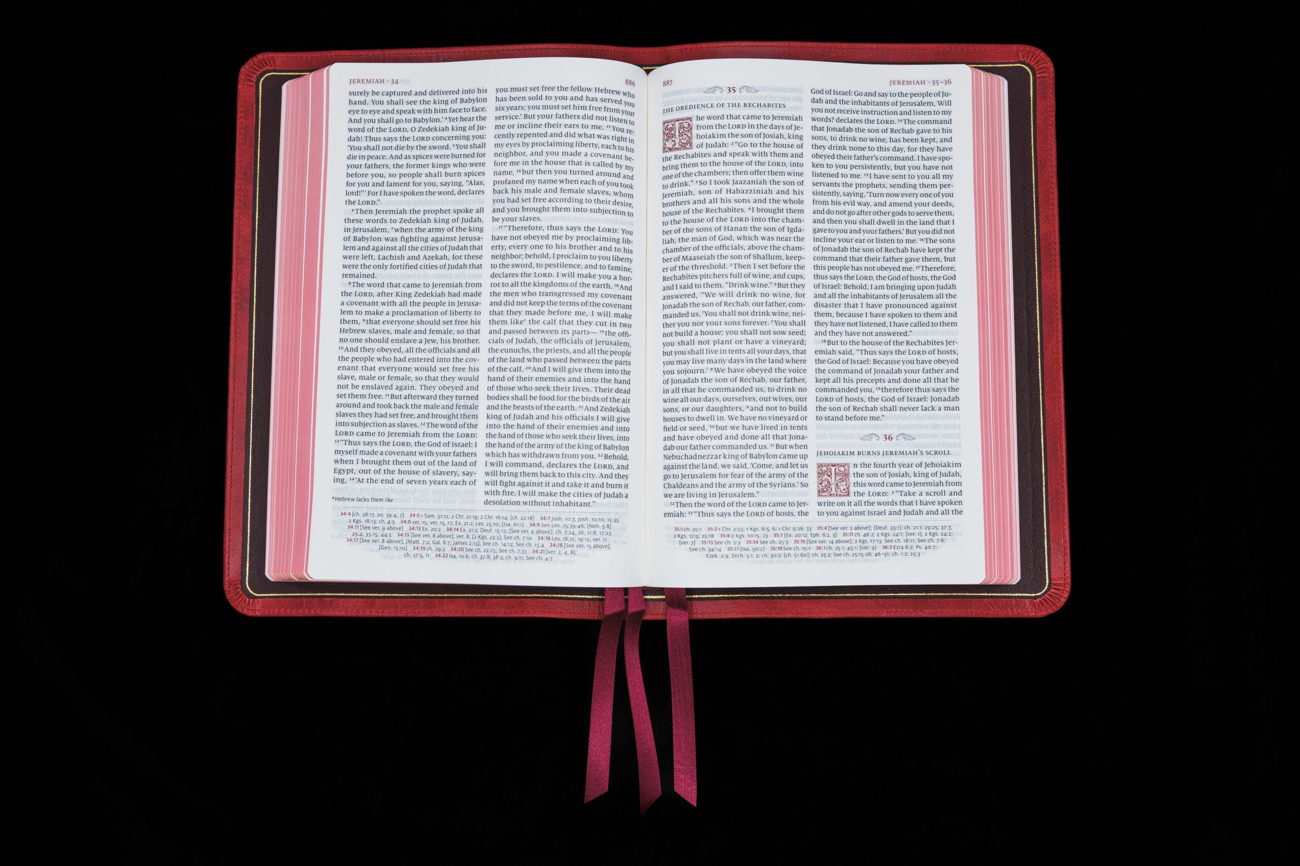 Schuyler Quentel ESV, Full Yapp Marbled Crimson Calfskin Bible – PREORDER - Image 3