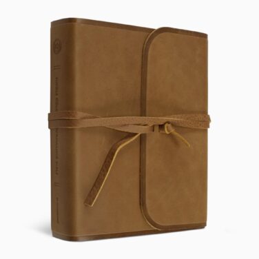 Crossway ESV Single Column Journaling Bible, Natural Leather, Brown, Flap with Strap