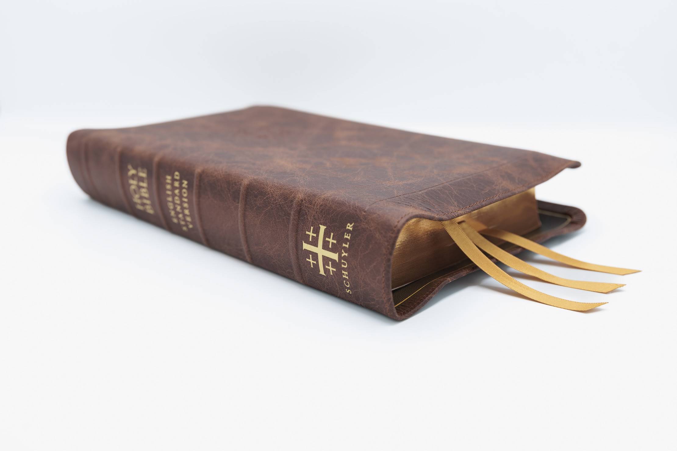 Schuyler Stridon ESV, Full Yapp Chestnut Calfskin Bible