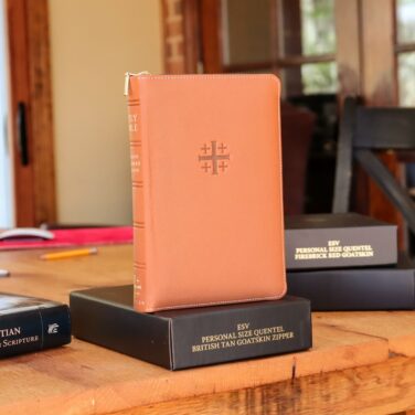 Schuyler Personal Size Quentel NLT, British Tan Goatskin Bible, Zipper Edition