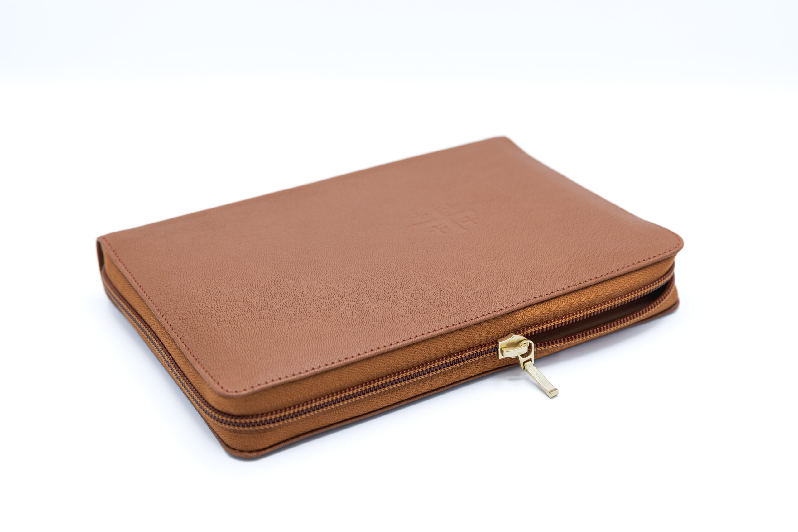 Schuyler Personal Size Quentel NLT, British Tan Goatskin Bible, Zipper Edition – PREORDER
