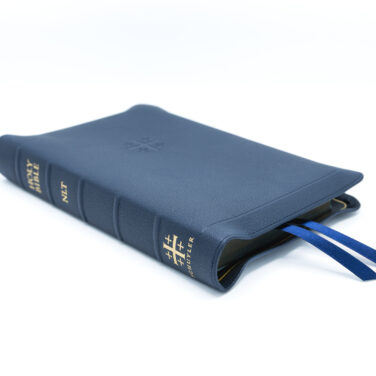 Schuyler Personal Size Quentel NLT, Full Yapp Imperial Blue Goatskin Bible &ndash; PREORDER