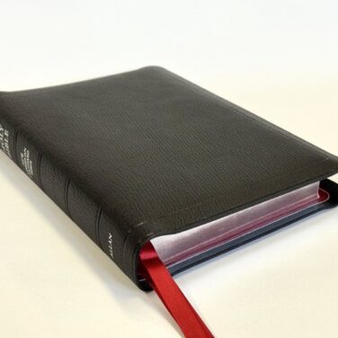 Allan NASB Readers Edition, Black Goatskin with Red, Silver Line Bible