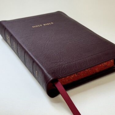 Allan 63 Longprimer Sovereign Dark Maroon Highland Goatskin Bible - Speckled Edges