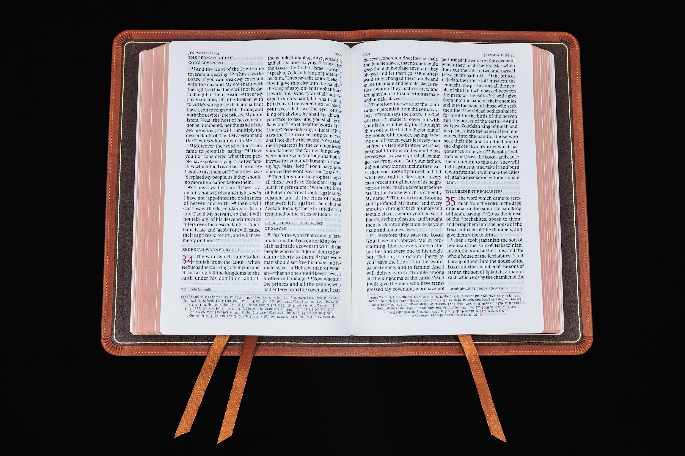 Schuyler Quentel NKJV, Full Yapp Saddle Brown Calfskin Bible - Image 4
