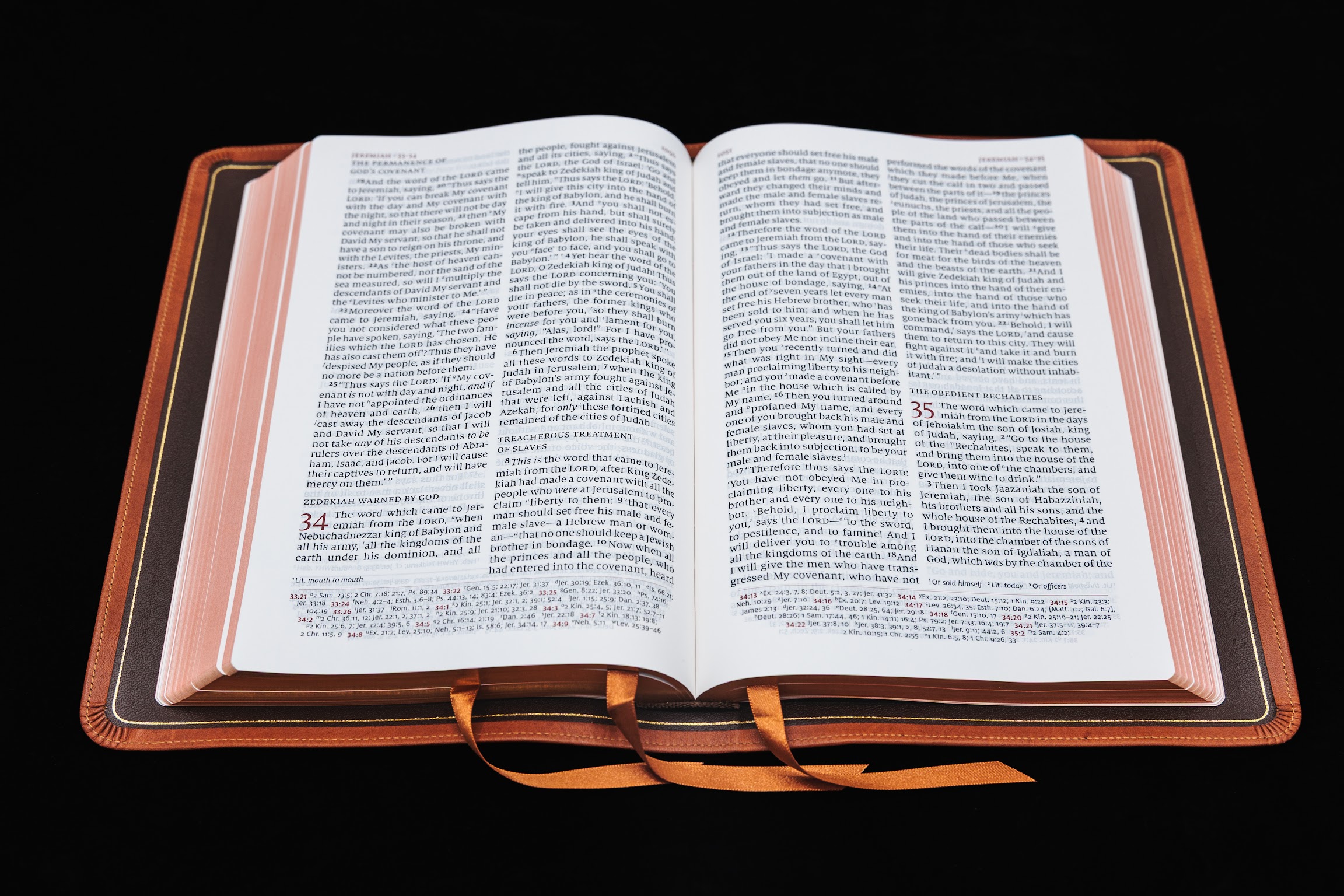 Schuyler Quentel NKJV, Full Yapp Saddle Brown Calfskin Bible - Image 2
