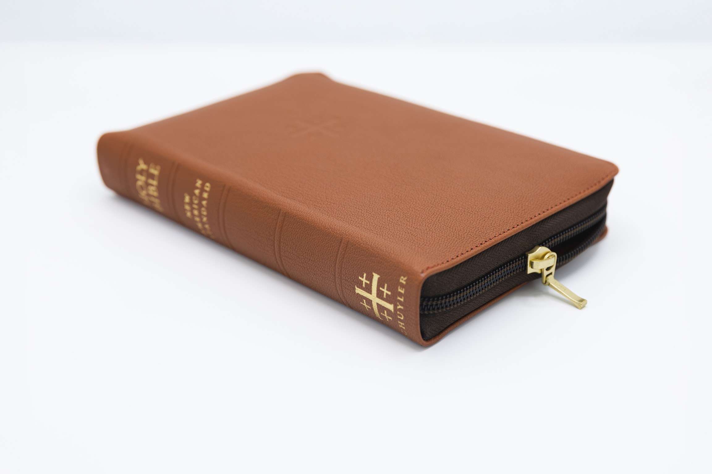 Schuyler Personal Size Quentel NASB, British Tan Goatskin Bible, Zipper Edition