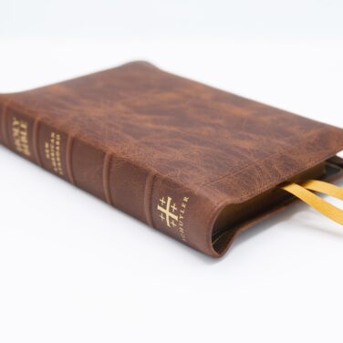 Schuyler Personal Size Quentel NASB, Full Yapp Chestnut Calfskin Bible