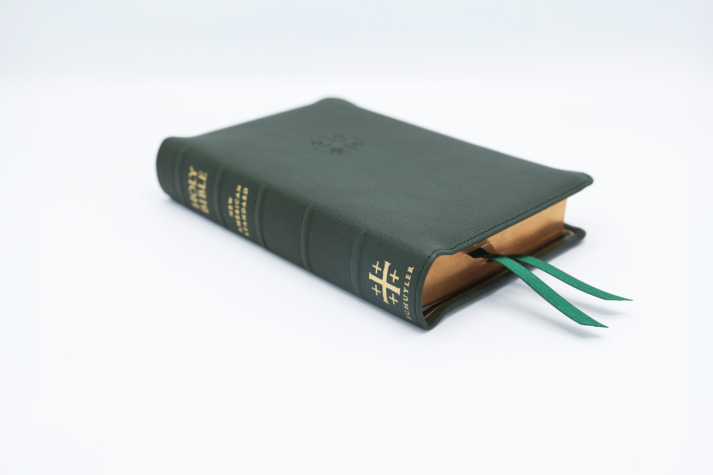 Schuyler Personal Size Quentel NASB, Dark Green Goatskin Bible