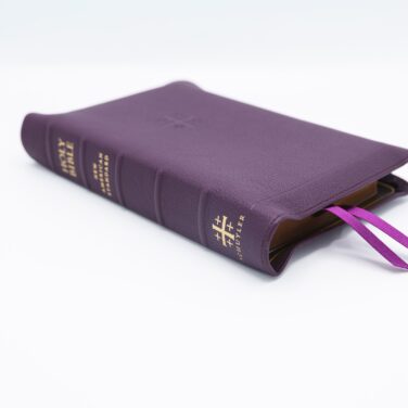 Schuyler Personal Size Quentel NASB, Full Yapp Dark Purple Goatskin Bible