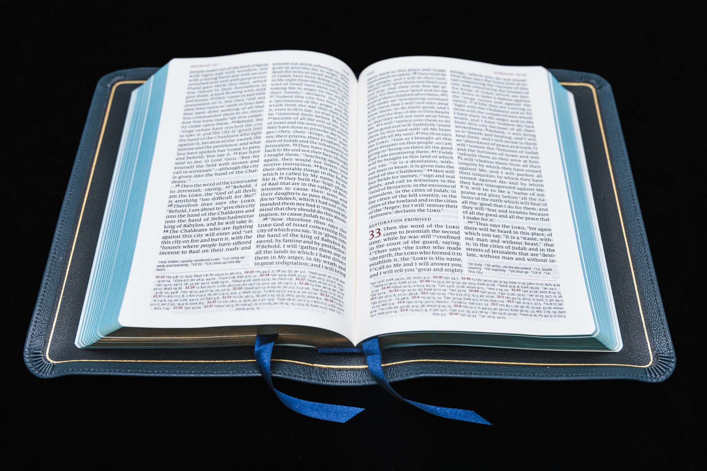 Schuyler Personal Size Quentel NASB, Full Yapp Imperial Blue Goatskin Bible - Image 2