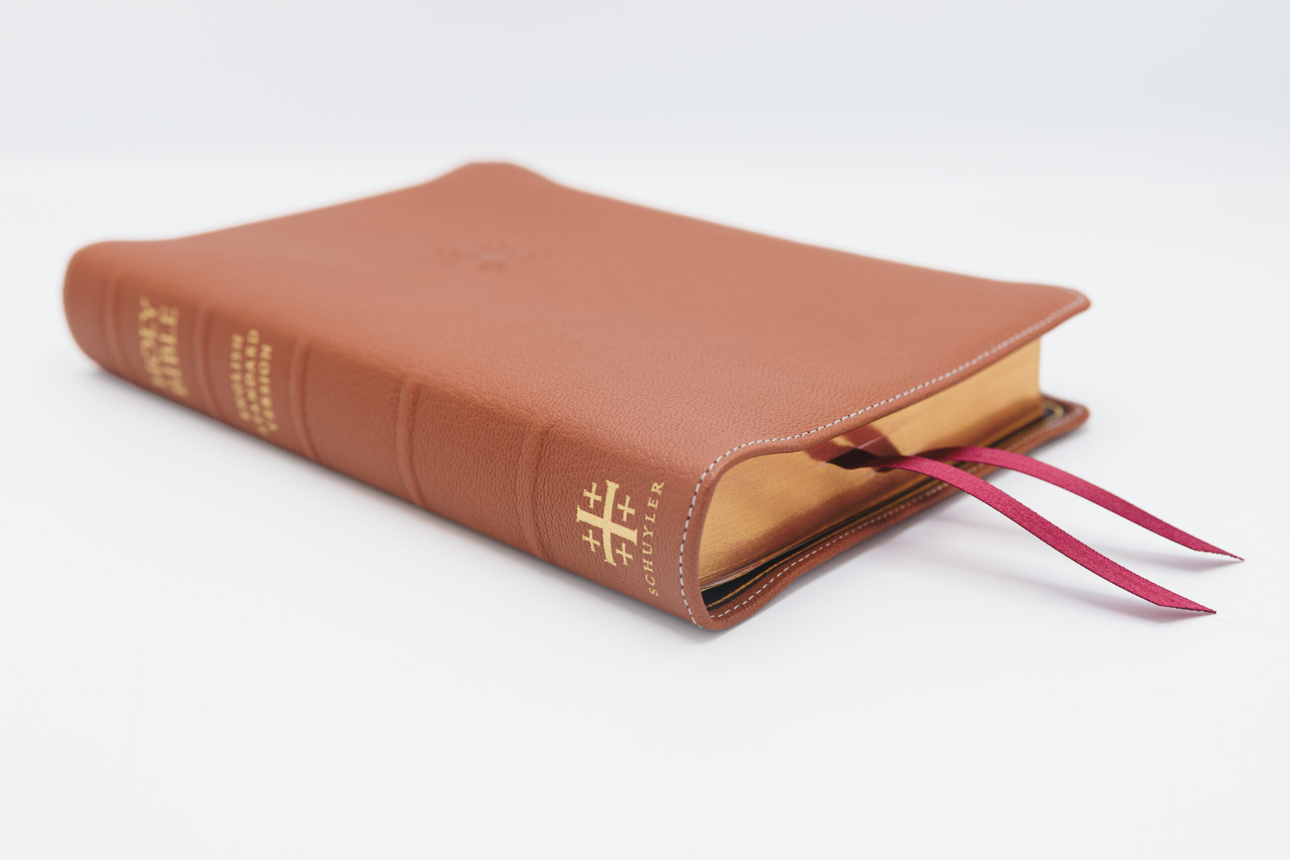 Schuyler Personal Size Quentel ESV, British Tan Goatskin Bible
