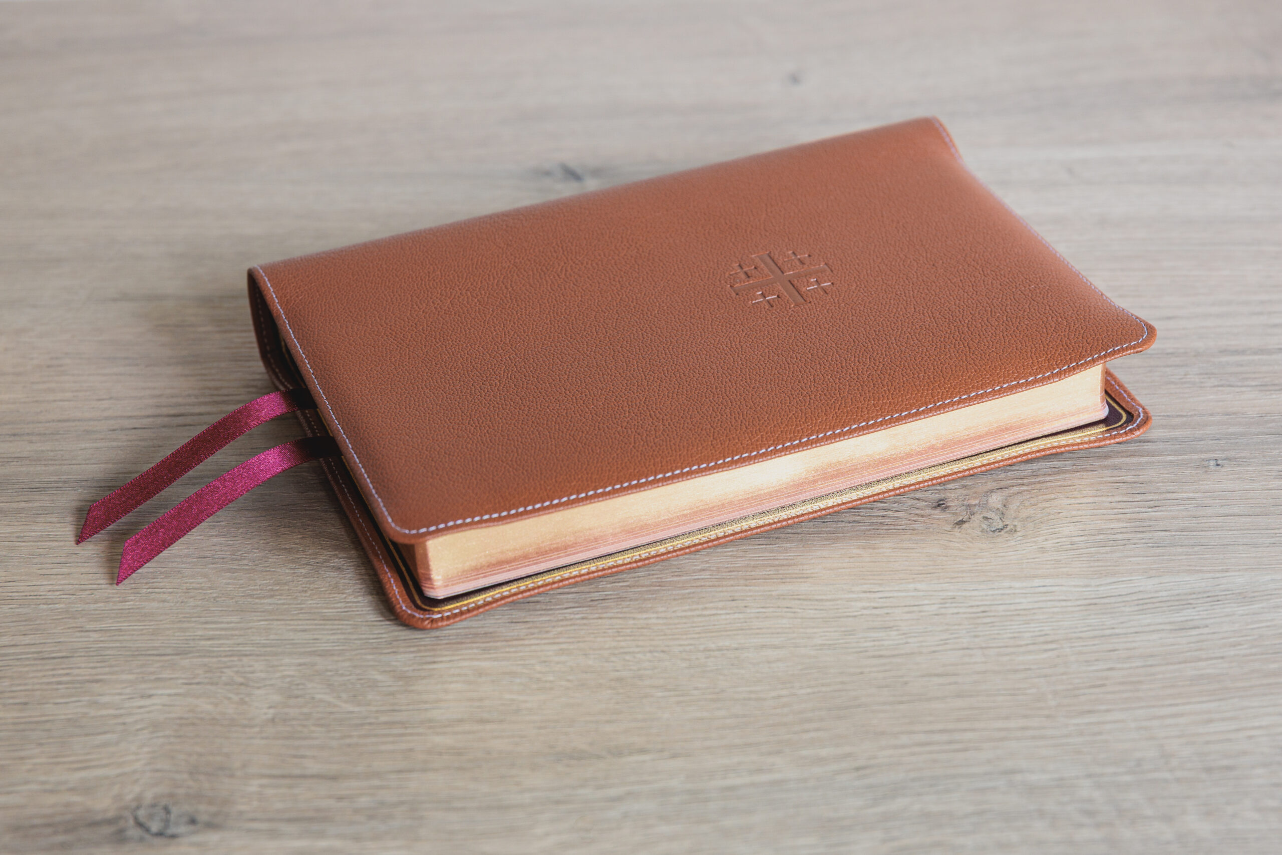 Schuyler Personal Size Quentel ESV, British Tan Goatskin Bible - Image 2