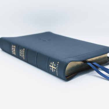 Schuyler Canterbury KJV, Full Yapp Imperial Blue Goatskin Bible