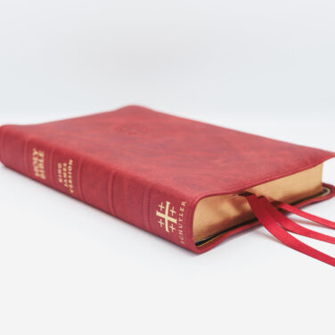 Schuyler Canterbury KJV, Marbled Crimson Calfskin Bible